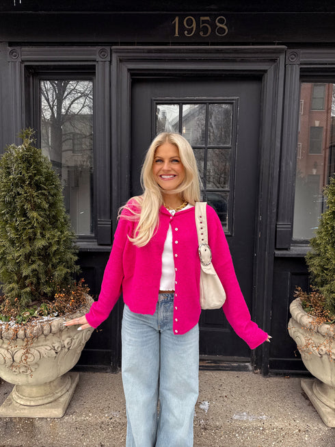 Coco Cutie Cardigan // Fuschia